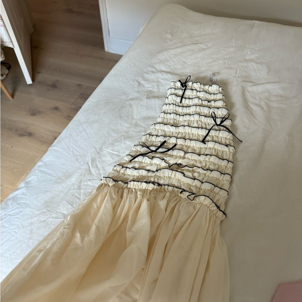 Peppermayo Cream Maxi Dress with Black Trim - Picture 4 of 7